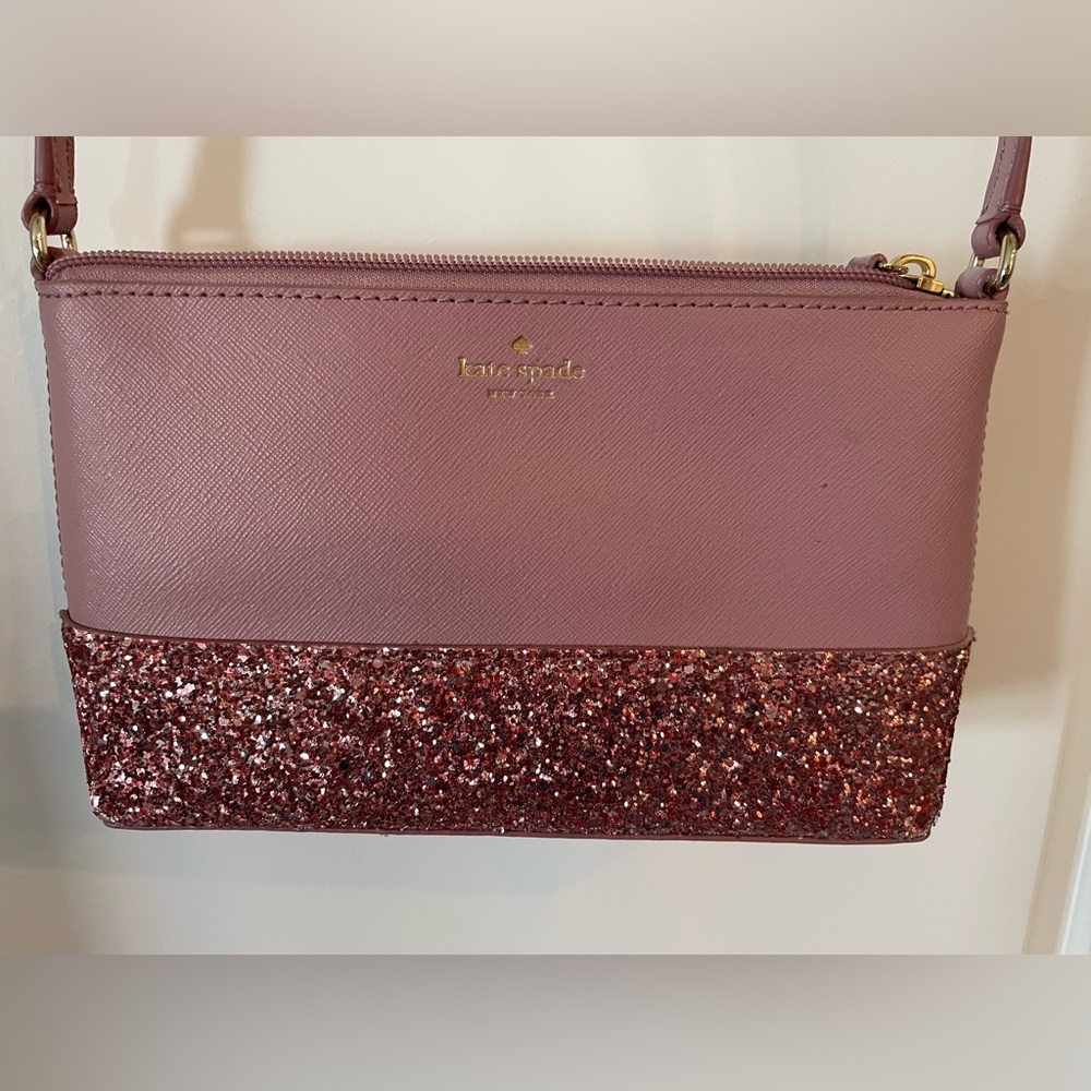 Kate Spade Mauve and Glitter Crossbody Bag
